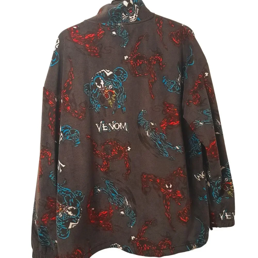 Marvel Venom Men's Big Men's Fleece Polar Sweatshirt, Size XL Black W/ Pockets